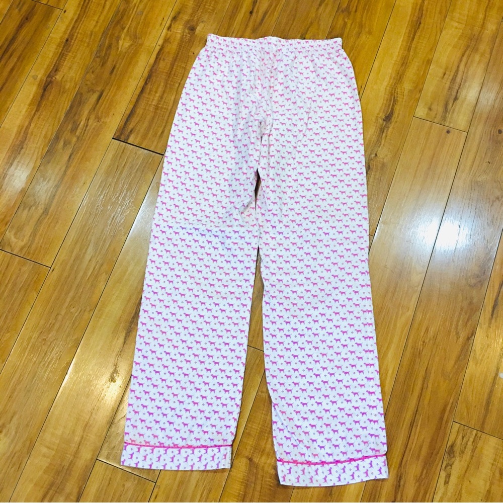 Victoria secret Pink white dog pattern Pajama Pants flannel cotton cozy - Picture 10 of 11